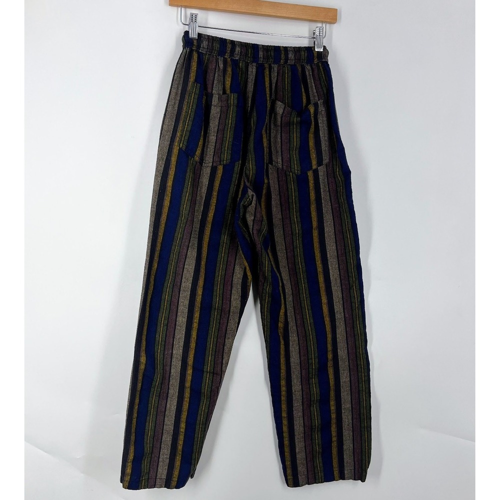 Earthbound Womens Vertical Stripe Cotton Elastic Waist Pants Size S - Picture 2 of 13